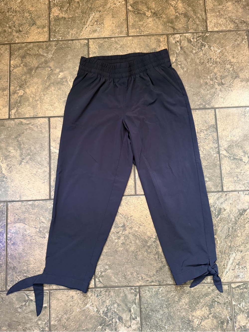 Talbots Black Tie-Hem Cropped Jogger Pants